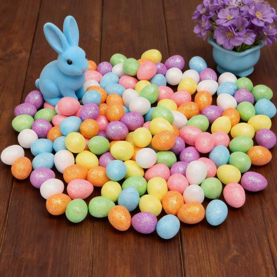 Foam Easter Eggs Realistic Bird Egg Decorations Colorful Foam Egg Keepsakes for Spring Party Decor Basket Fillers