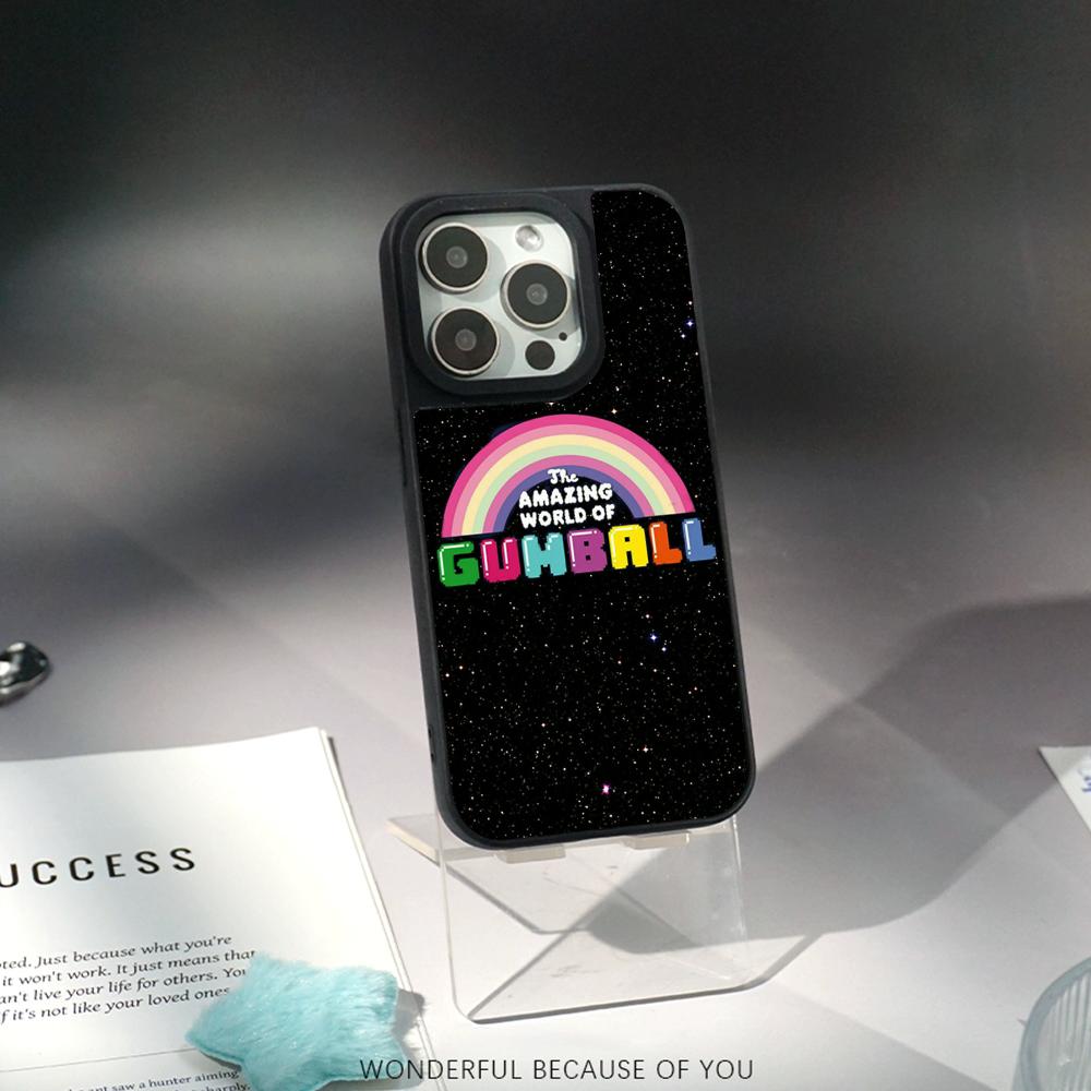 Cartoon Gumball Cute Poster Design Phone Case for iPhone 17 16 E 15 14 13 12 Pro Max Sheepskin Silver-edged Protective Case