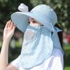 Full Face Cover Tea Picking Hat With Neck Flap Women Sun Hat Electric Fan Bucket Hat  Hiking