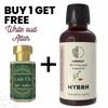 Myrrh Essential Oil 10ml for Aromatherapy & Home Fragrance get 1 Free 6 ml Attar – Aqua AQ, Dubai Oud, Aura, White Oud
