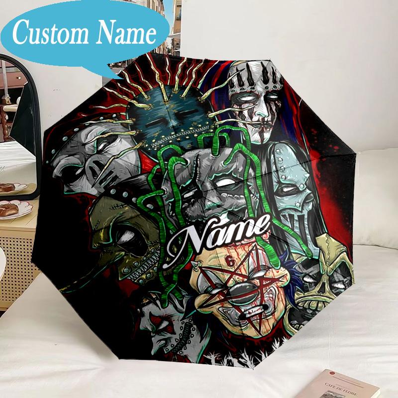 Custom Name Umbrella Slipk-not Artistic Masks Umbrella 8-Frame for Travel, Camping, Casual Lightweight Portable, Essential for Family Gifts