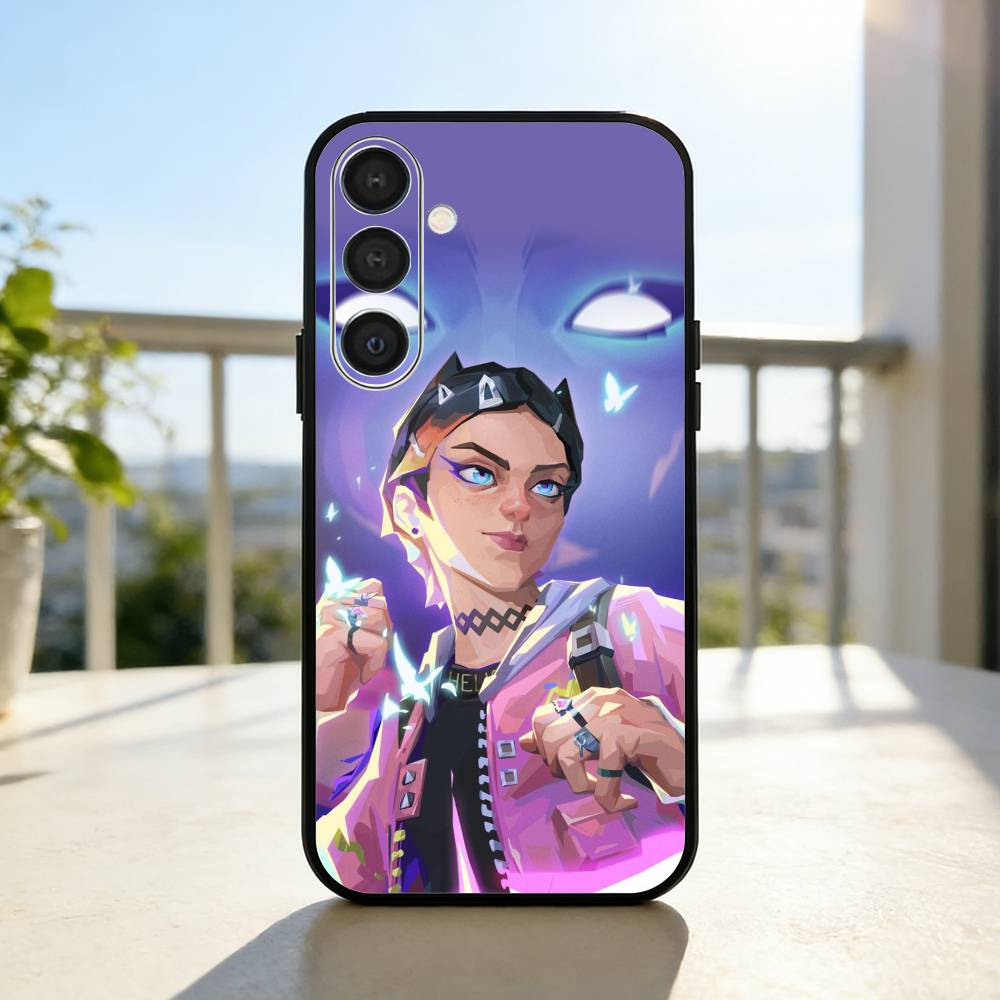 Clove V-Valorant-S Game Phone Case For Samsung A73,72,71,A52,51,40,41,A22,A32,31,A13, Soft Black Shell Samsung a73 5g