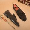 British Leather Shoes with Heightened Inner Suede Leather Beanie Shoes Lazy Casual Tassel