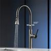 Tuqiu Grey Pull Out Kitchen Faucet Brass Black Sink Faucet Mixer Tap 360 Degree Rotation Torneira Cozinha Mixer Taps Kitchen Tap