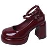 2024 Retro Chunky White Mary Jane Heels: Women's Small-Size Platform for Autumn/Winter