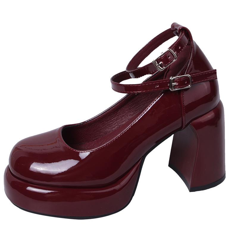 2024 Retro Chunky White Mary Jane Heels: Women's Small-Size Platform for Autumn/Winter