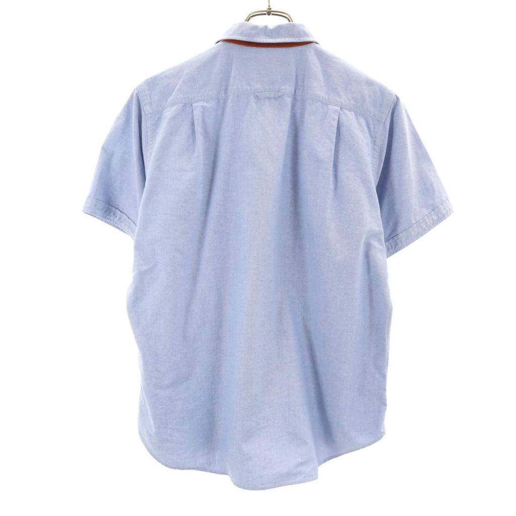 BEAMS Short Sleeve Oxford Shirt M Blue Purple Men's Used
