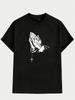 Casual Machine Washable ShortSleeve Tee MBDMBD Unisexs Casual ShortSleeve TShirt with Praying Hands Print Breathable Polyester