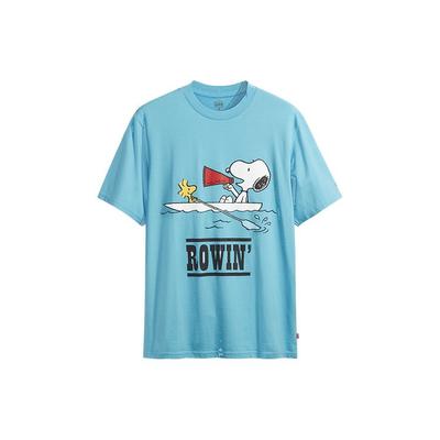Levis Cartoon Print Pullover Kurzarm T-Shirt Herren Tops Blau 86275-0013
