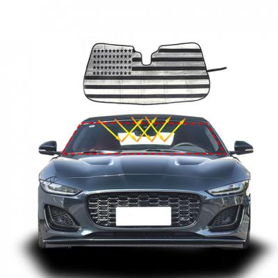 US Flag Car Sun Shade Windshield Window Sunshade Cover For Jaguar F-TYPE 13+