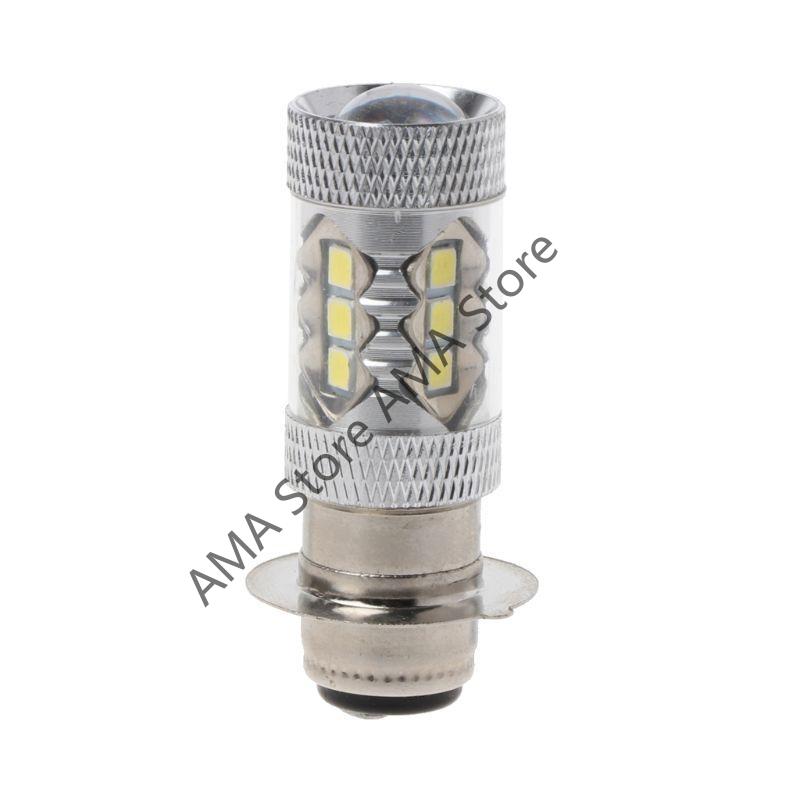 

X7JF PX15D H6 80 Вт 6500K 16 светодиодная мотоциклетная фара передний свет яркая светодиодная лампа H6 серебряный