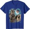 Funny 3 Racoon Moon Howling Raccoon Head Funny for Men Women Kid T-Shirt Casual Cotton Daily Four Seasons Tees Tshirt Streetwear