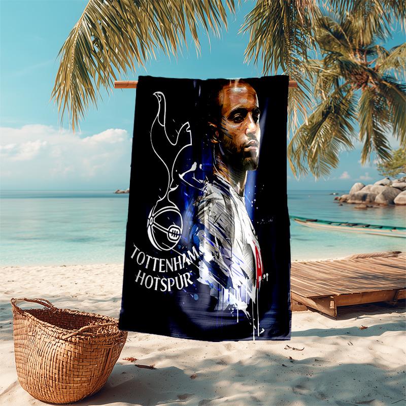 proof beach towel with Tottenham Hotspur F pattern - soft,absorbent,quick-drying,machine washable - perfect for swimming,camping,bathing