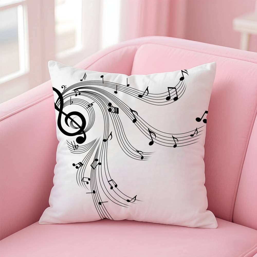 Sheet Music Printing Pillow Case Pattern Printing Pillowcase Living Room Sofa Cushion Cover Bedroom Room Decor