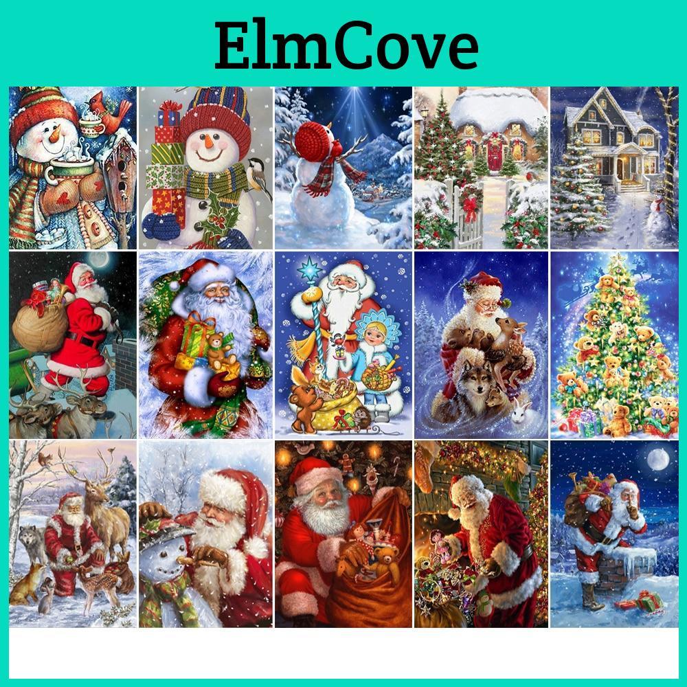 Santa Diamond Claus Painting Snowman Diamond Mosaic Winter Diamond Embroidery 5d Diy Cross Stitch Home Decoration Christmas Gift