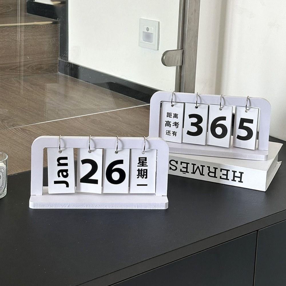 Nordic Style Wooden Calendar Solid Desktop Schedule Photography Props Perpetual Calendar  Home