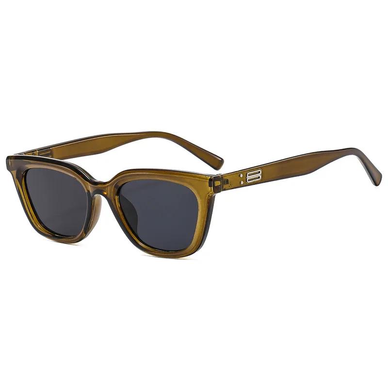 Square Small Frame Sunglasses  New Comfortable Gummy Glass Frame Sun Protection Glasses Sun Protection for Travel