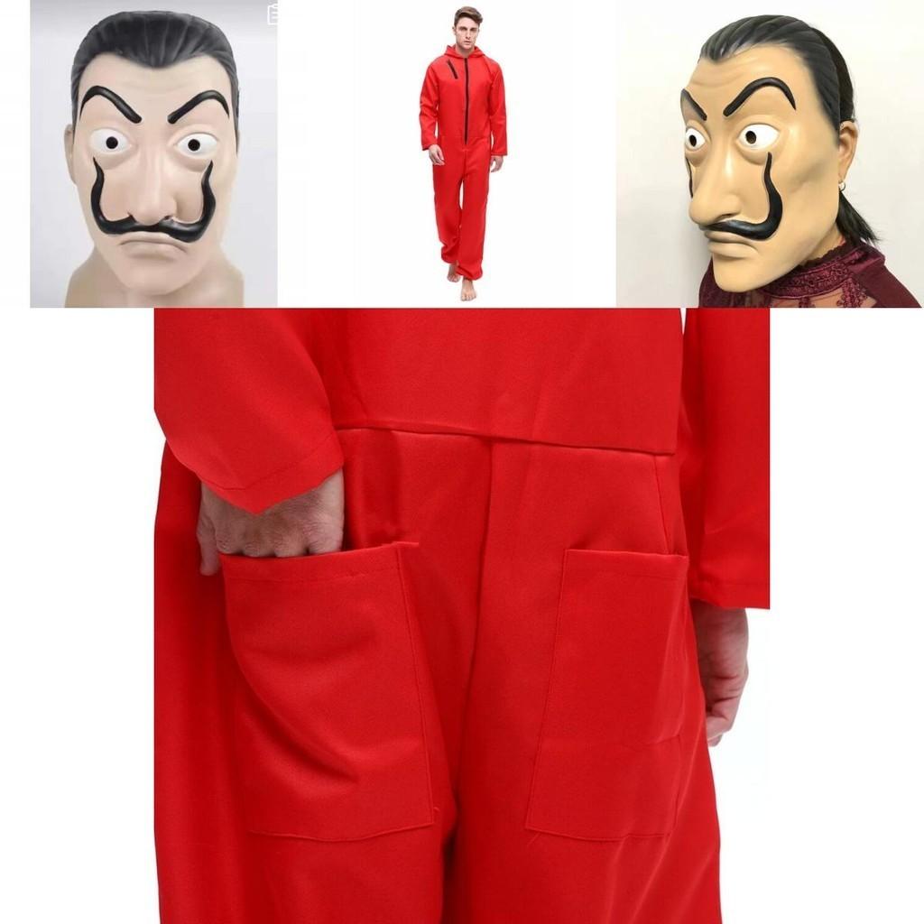 Leichtes Salvador Dali Money Heist La Casa De Papel Kostüm und Masken-Set