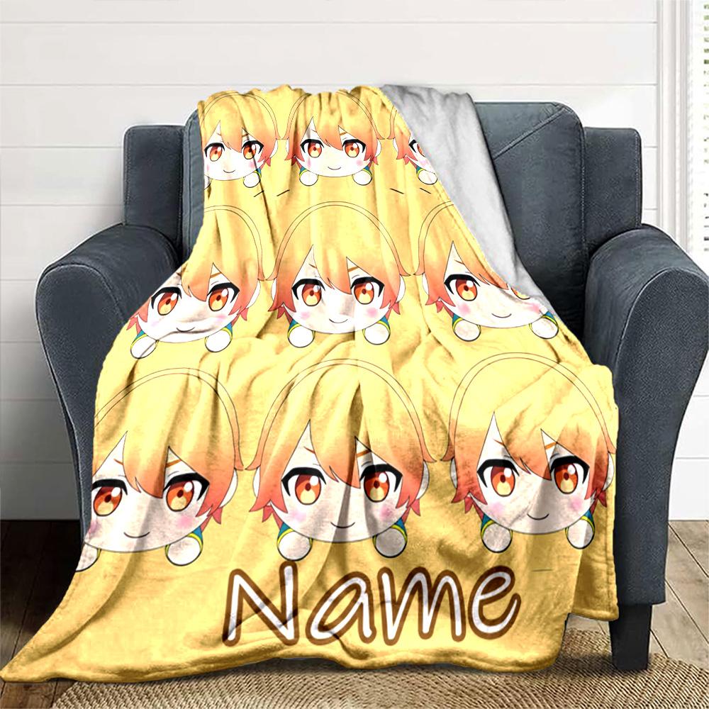 Customiz Name Personality Tsukasa Tenma Blanket Soft &Warm Sofa Office Bed Travel Lunch Break Blanket, Gift Suitable All Seasons