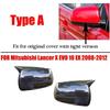 1 Pair Carbon Fiber Black Rearview Mirror Cover For Mitsubishi Lancer X10 EX EVO 2008 2009 2010 2011 2012, (NOT fit for with turn signal light)