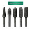 Rotary Steel File Set: 5-Piece Irregular Shape Grinding Heads for Soft Metals, Polishing, and Hole Enlargement