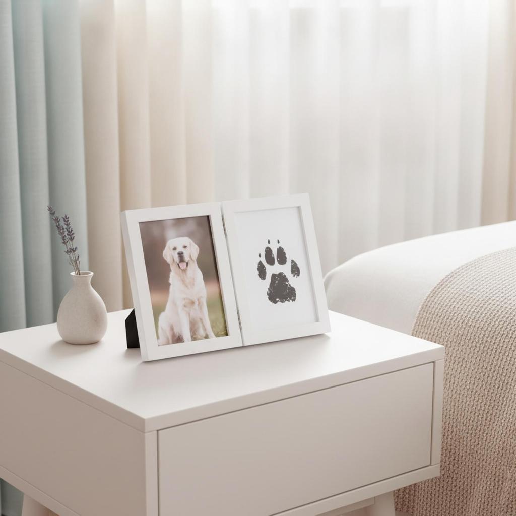 Double Photo Frame Wooden Picture Tabletop for Parents, Pet Owners, Nursery, Desk