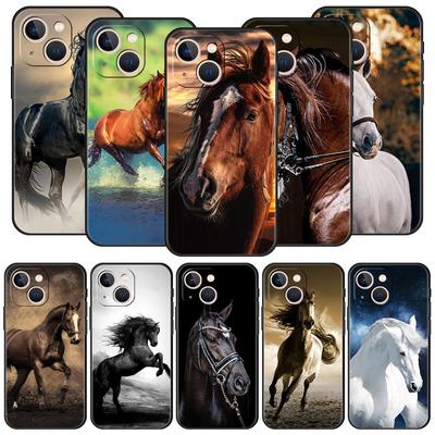 Running Horse Animal Luxury Phone Case For iPhone 13 15 14 12 Mini 11 Pro MAX XR X SE XS 7 8 Plus Silicone Protection Cover