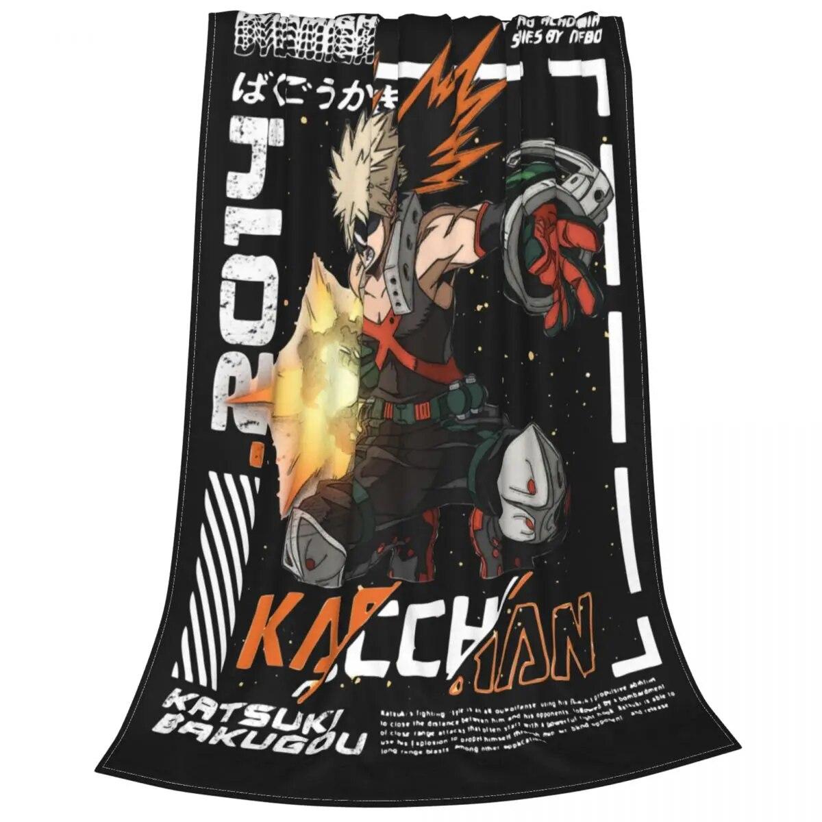 

Kacchan Katsuki Bakugo My Hero Academia эстетические аниме нечеткие одеяла Boku No Hero Academia пледы для дома покрывала 75x100cm 30x40in