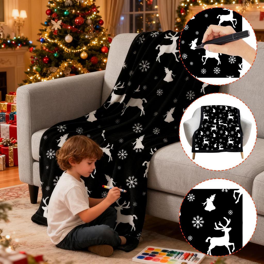 Coloring Blankets For Adults Washable Christmas Decoration DIY Washable Coloring Blanket For Children Teens Adults Craft Lovers