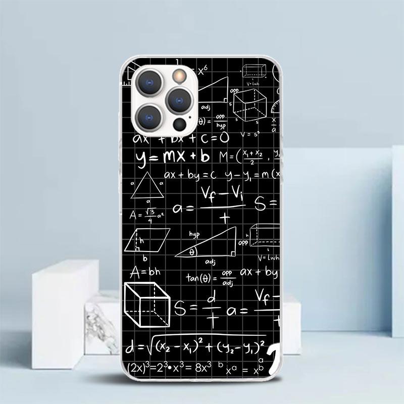 Physics Chemical Mathematics Phone Case For IPhone 16 17 Air 16E 15 14 Plus 13 Mini 12 11 Pro Max 7 8 + SE 2020 Soft TPU Back Co