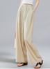 Summer Minimalist Back Waist Design Elastic High Waist Casual Straight Leg Wide Leg Pants for Women