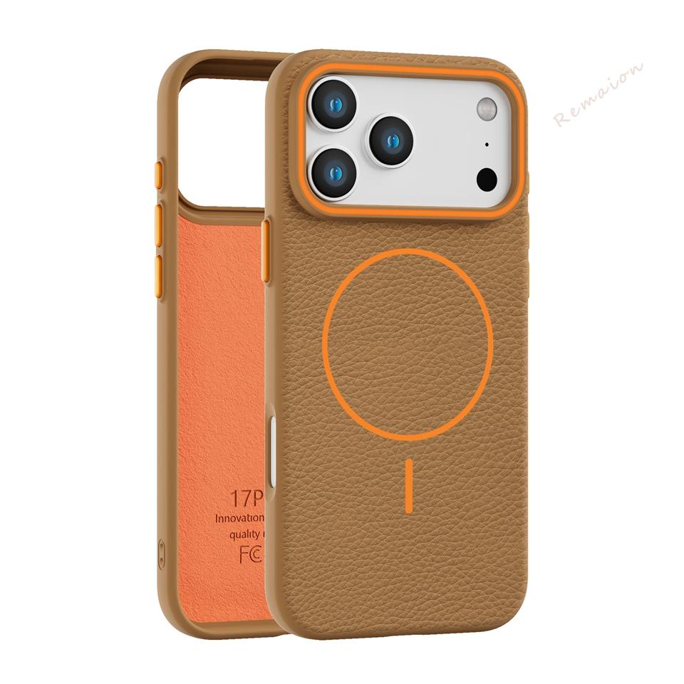 Magnetic Leather Phone Case For iPhone 15 14 13 12 11 16 17 Pro Max Plus Air X XR XS MAX Magsafe Wireless Charge Protector Cover