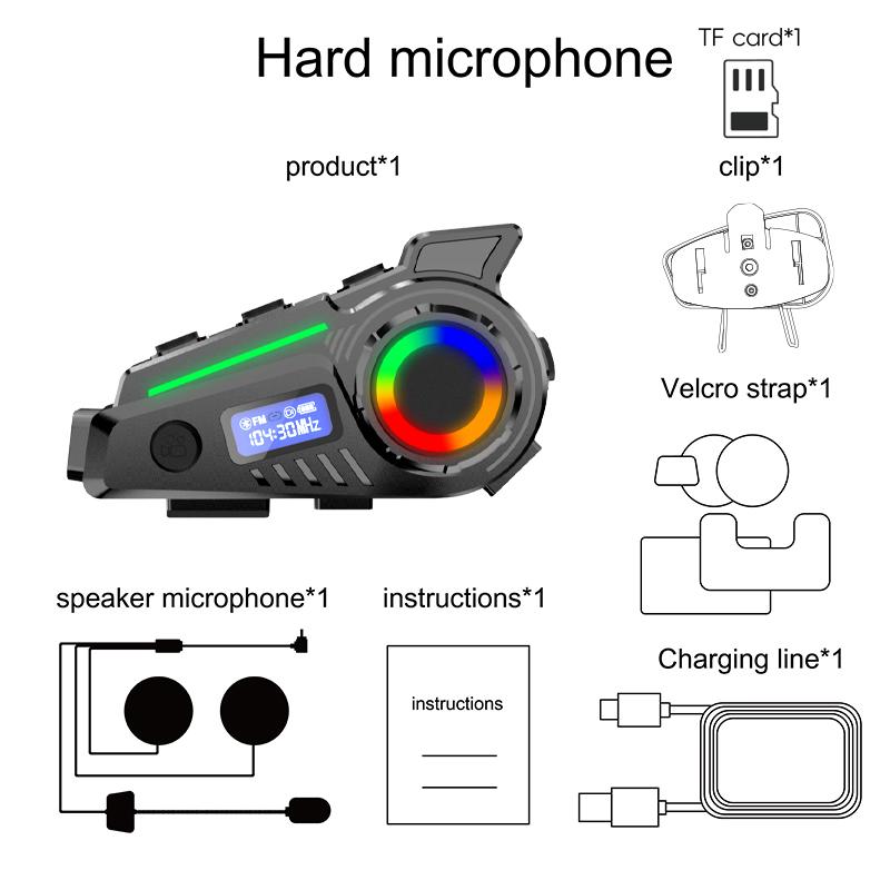 

1080P RGB Motorcycle Helmet Headset Wifi DVR Bluetooth V5.4 Handsfree Call FM Radio GPS History Track TF Card Video Recorder