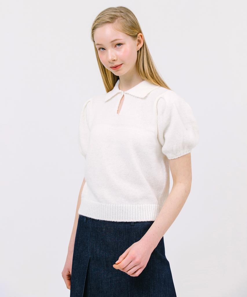 JUN BY JUN K Bon Bon Knit Top_White