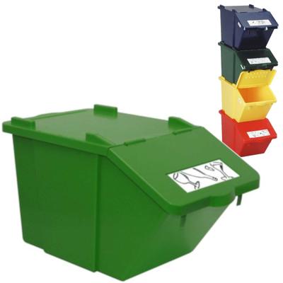 Green Double-decker Waste Sorting Container 45L