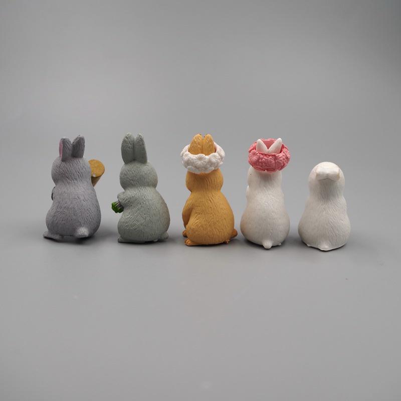12Pcs Cute Mini Rabbit Decoration Miniature Hare Animal Figurine Bunny Garden Ornament Micro Landschaft Craft Accessories