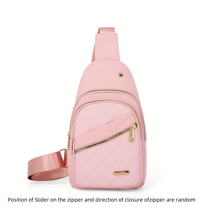 Bolso cruzado acolchado ligero para mujer con agujero para auriculares - Bolso compacto con correa ajustable y cierre de cremallera, Organizador de almacenamiento multicapa