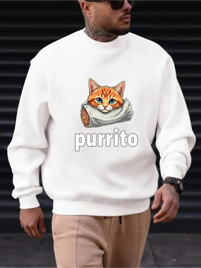 Men' Stylish Long-Sleeve Round-Neck Sweatshirt, Trendy Long-Sleeve Top, Moisture-Wicking Fabric, Comfortable for Home Wear, Sweat-Resistant