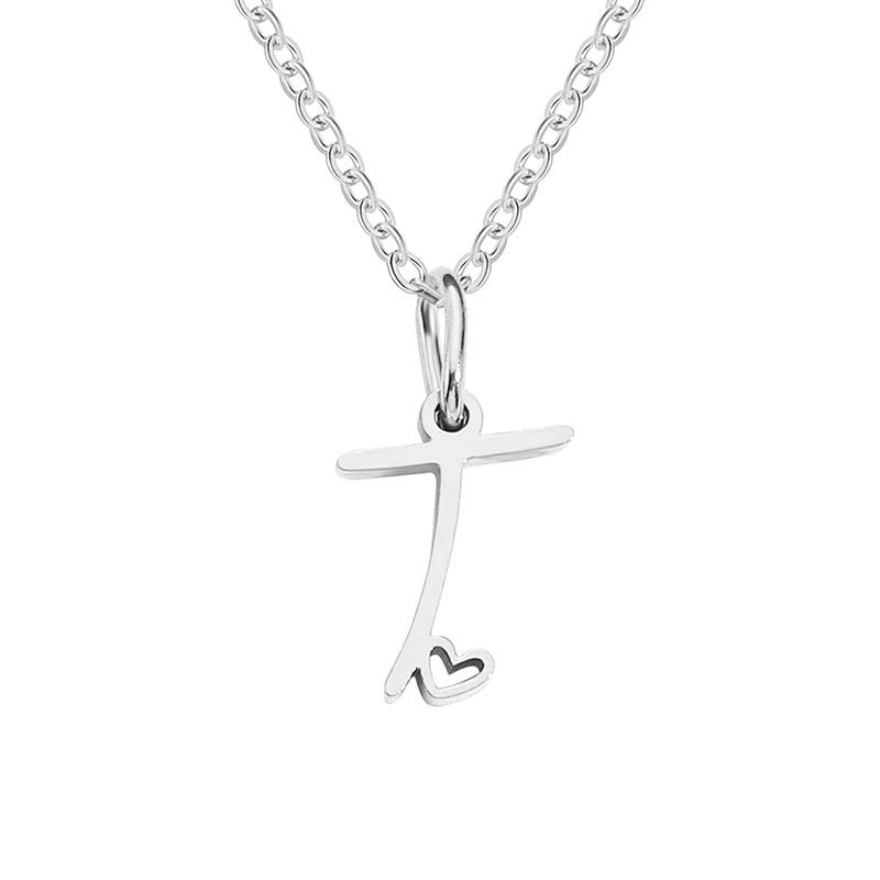 eManco Women's Niche Stainless Steel Letter Clavicle Necklace