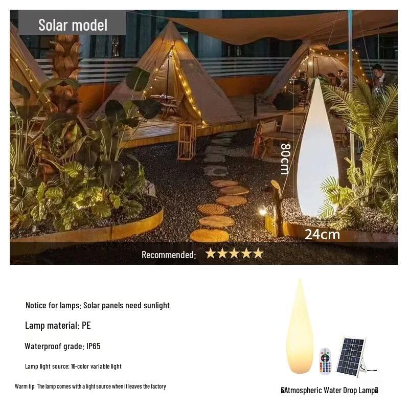 Solar Outdoor Water Drop LED Lantern