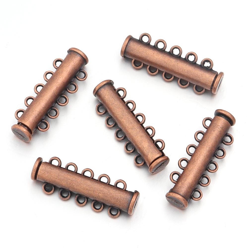 5Pcs 2/3/4/5/6/8 Holes Strong Magnetic Clasps Slide Tubes Lock Clasp Connectors DIY Bracelet Necklace Buckle Hook Jewelry Making