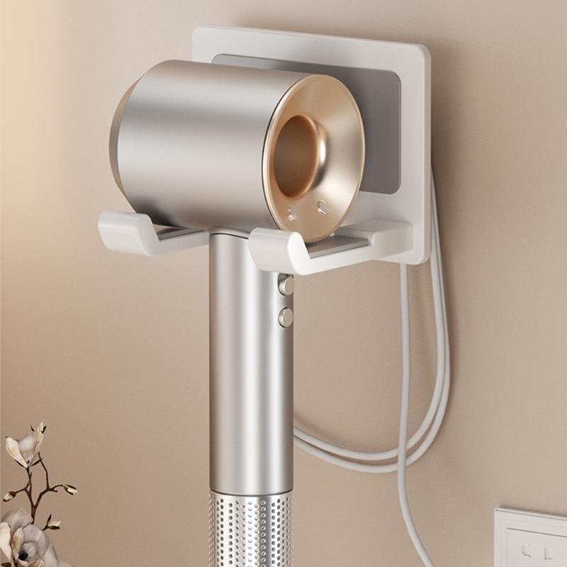 Adjustable Designs Wall Mounted Hair Dryer Storage Rack Craft from Sturdy Aluminum Alloy for Convenient Storage