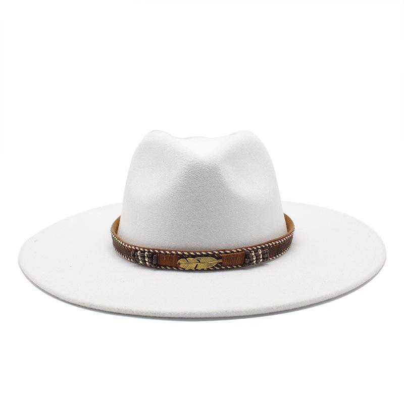 Men And Women Fedora Hat Big Eaves Hat Jazz Hat Spring Women'S Hat Gambler Hat Felt Hat