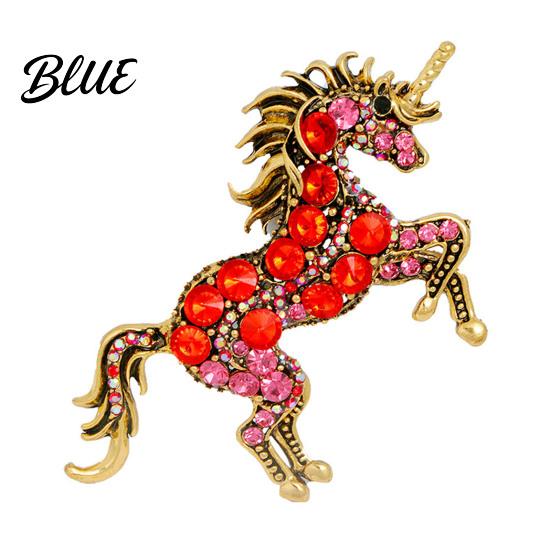 Exquisite Unicorn Accessory Retro Brooch Rhinestones Inlaid Lapel Pin Artistic