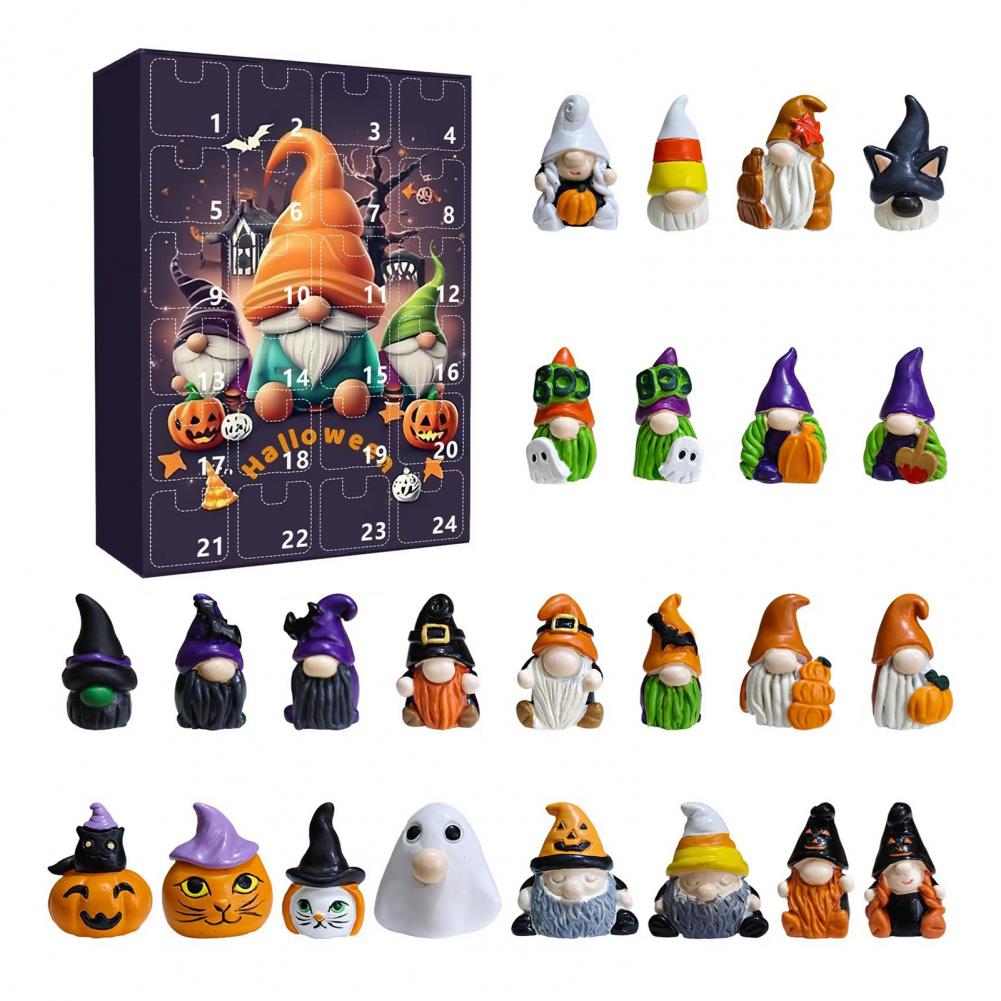 

Advent Calendar Halloween Theme Halloween Ornaments 2025 Halloween Advent Calendar with Gnome Dolls 24 Days Countdown for Kids