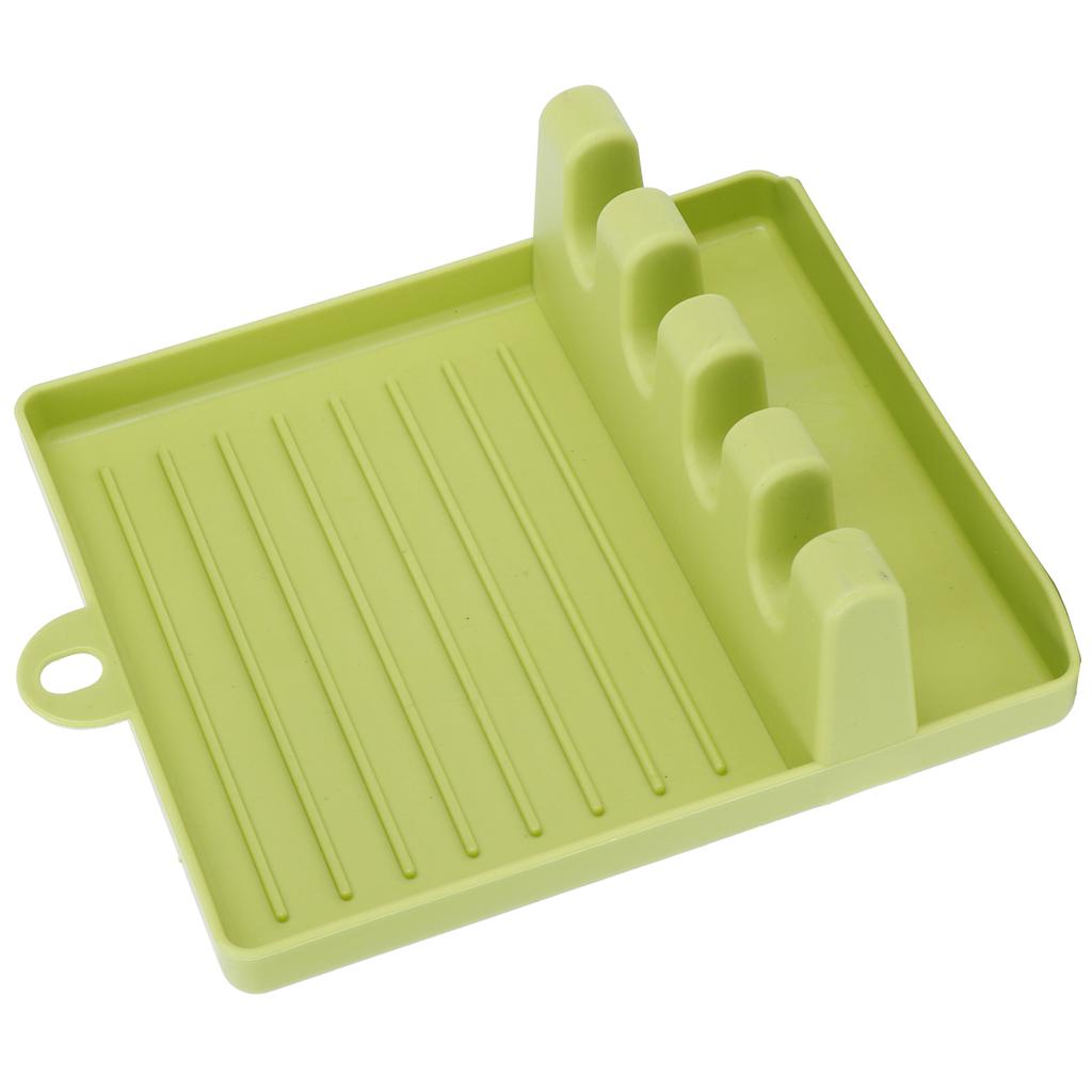 Multifunctional Kitchen Pot Lid Rack Plastic Spatula Storage Holder for Kitchen UtensilsGreen