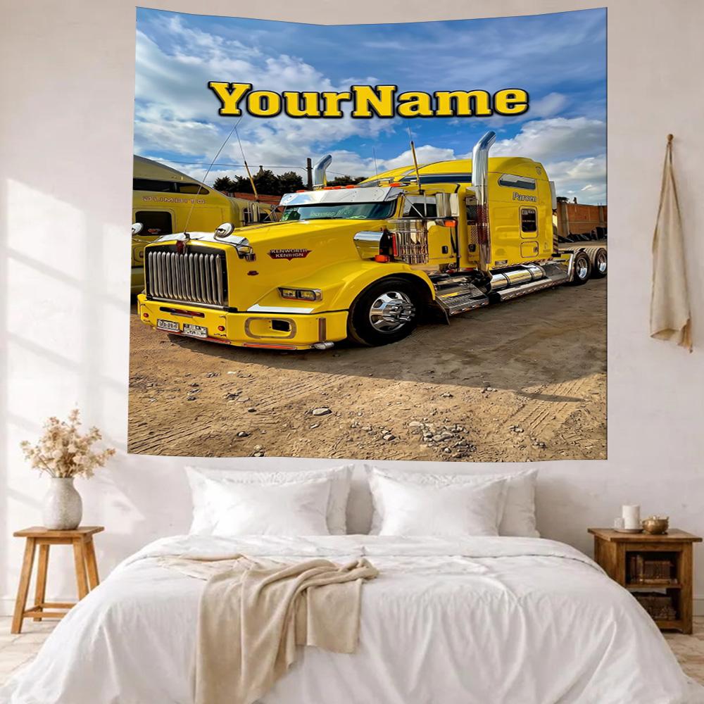 Kw Heavy Trucks Custom Your Name Wall Decor Tapestry Art For Pet Memorial Birthdaywedding Party Backdrop Family Gift
