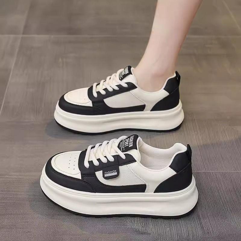 2025 Spring and Autumn New Popular Little White Shoes Women's Shoes Versatile Casual Board Shoes Niche Height-increasing Platform Single Shoes
