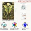 Segno in Metallo Art Nouveau Falena Lunare Vintage, Arte da Parete Floreale Verde, Accento Decorativo Mistico per Casa Giardino Bohemien