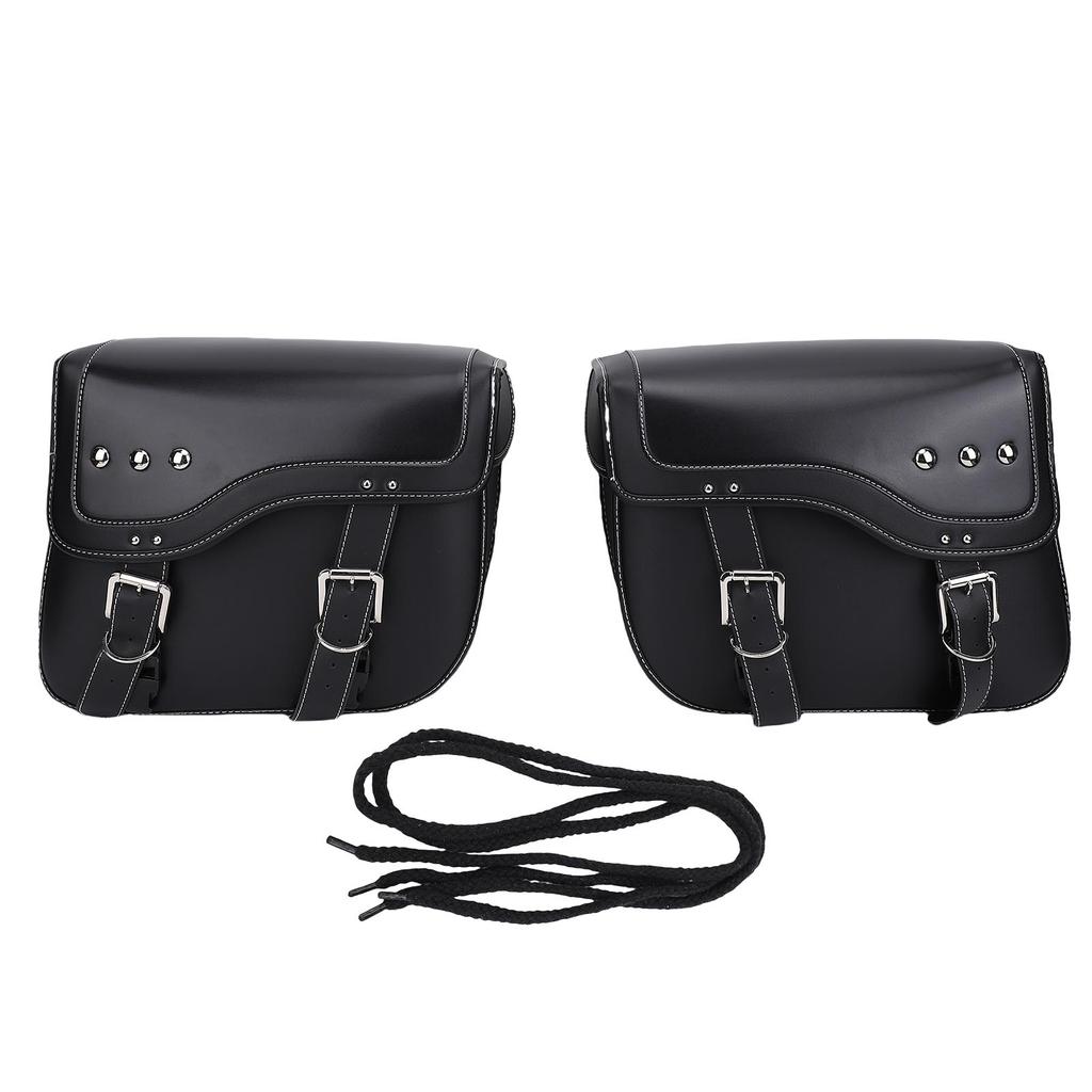 Motorcycle Saddlebags 30L Large Capacity Saddle Bags PU Leather Waterproofing Motorcycle Side Luggage Bags